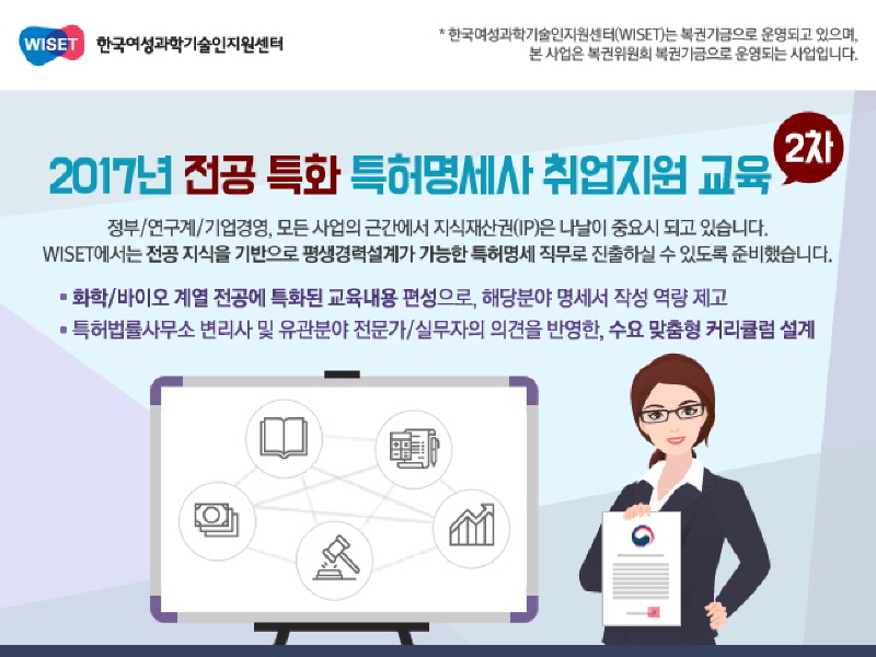 화학·바이오 전공 여성 대상 ‘특허명세사’ 교육 실시